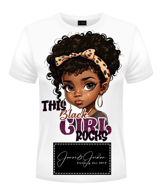 Graphic Cute Black Girl Rocks Signature Stitch Logo