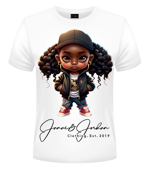 Graphic Cute Hip Hop Girl Signature Logo