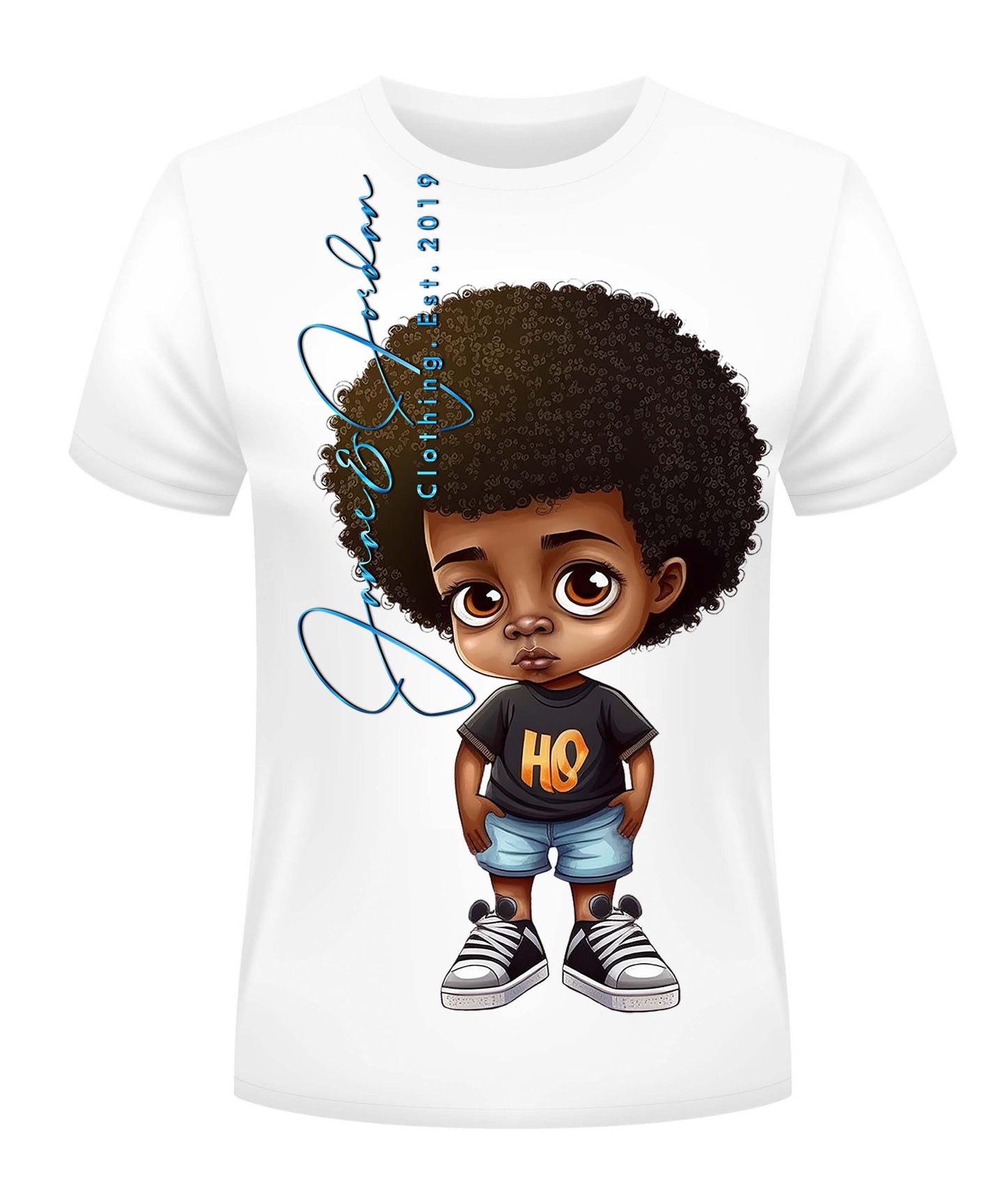 Graphic Cute Boy Signature Logo TShirt