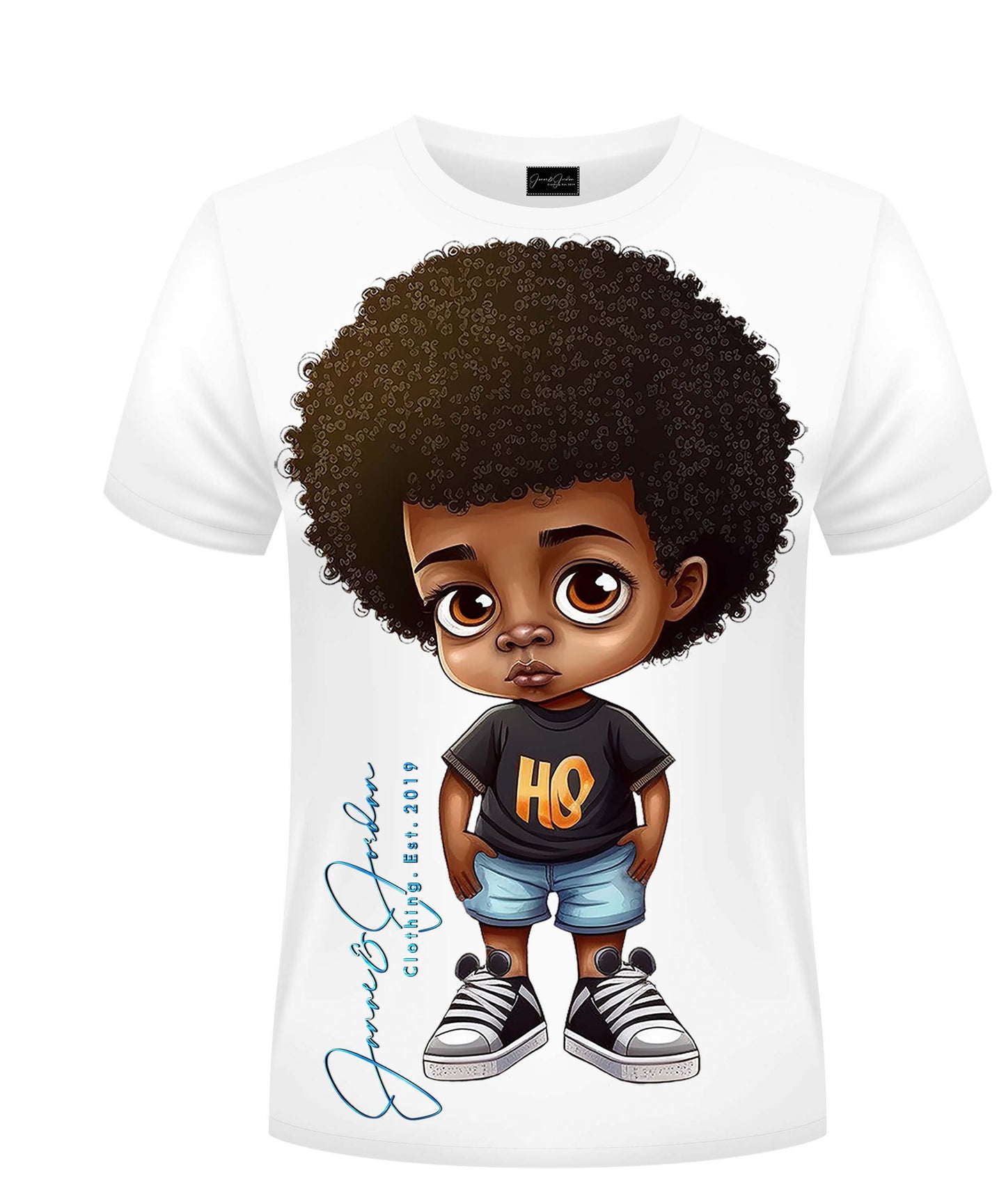 Graphic Cute Boy Signature Logo TShirt